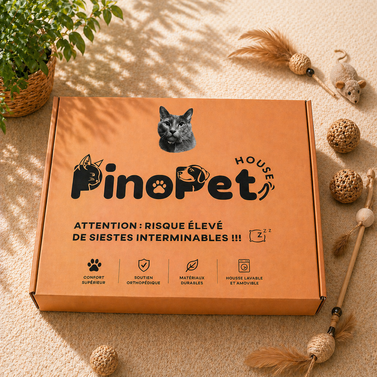 PinoPet House premium pet sofa box with washable cover, orthopedic support, and durable materials